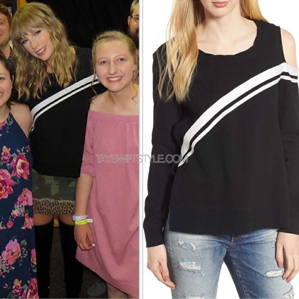 Pam & Gela Cold Shoulder Side Tie Sweatshirt S